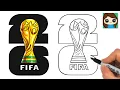 How to Draw FIFA World Cup 2026 Trophy and Logo Soccer Fan Art