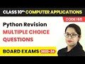 Python Revision - Multiple Choice Questions Class 10 Computer Applications Chapter 8 Code 165