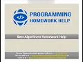 Algorithm Homework Help