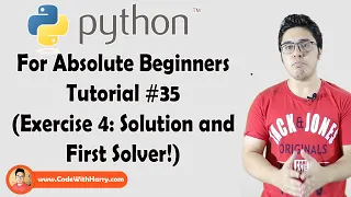 Exercise 4 Solution And First Solver Python Tutorials For Absolute Beginners In Hindi