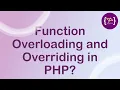 Difference between Function Overloading Overriding in PHP Overloading in PHP Overriding in PHP