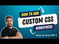 How to add custom CSS in WordPress in Hindi Simple Quick Add CSS in WordPress MOM