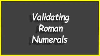Python Programs Validating Roman Numerals