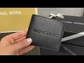 MICHAEL KORS Cooper Pebbled Leather Billfold Wallet With Coin Pouch black