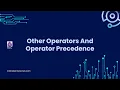 Java Essentials Blueprint - Other Operators and Operator Precedence