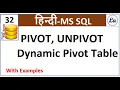 SQL Query - Convert data from Rows to Columns Pivot Hindi