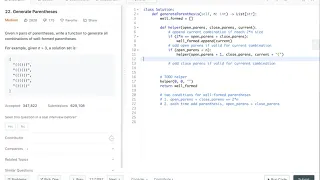 Amazon Coding Interview Question Generate Parentheses