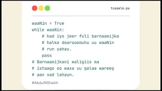Python Af-Soomaali while loop