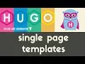 Single Page Templates Hugo - Static Site Generator Tutorial 13