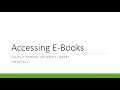 Accessing E-Books