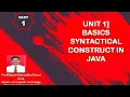 Unit 1 Basic syntactical construct in java Prof Rajesh Tiwari