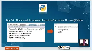 Day 24 Remove all the special characters from a text file using Python