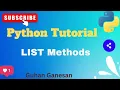 Python - LIST and List Methods append extend insert pop remove Python course in Tamil