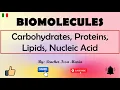 Biomolecules Classification of Biomolecules Carbohydrates Proteins Lipids and Nucleic Acids