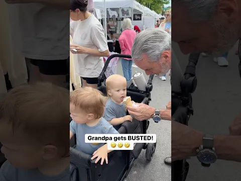 Grandpa’s can’t resist! 🤣 Sorry mom! #triplets #dad #mom #cute