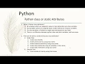 Python class or static Attributes
