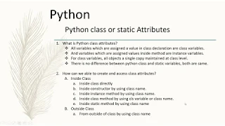 Python class or static Attributes