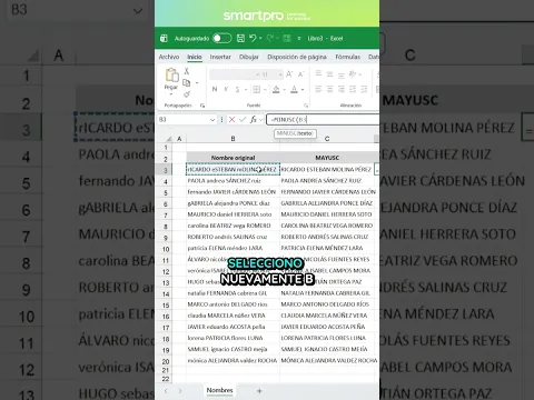 Corrige mayúsculas y minúsculas en tus textos de Excel