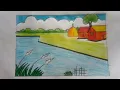 Rustic Tranquility A Village Scene Easy Drawing by Aysha