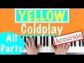 How to play YELLOW - Coldplay Piano Tutorial