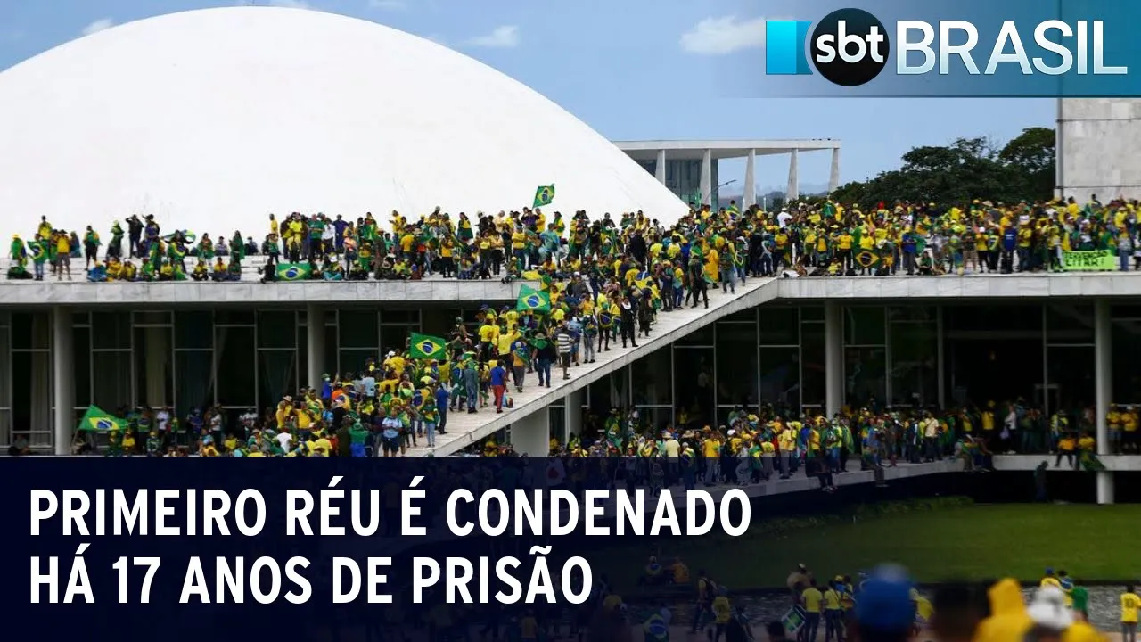 STF condena 3 primeiros réus por atos golpistas de 8 de janeiro | SBT Brasil (14/09/23)