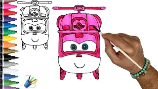 How To Draw And Color Dizzy Superwings Step By Step Tutorial Dibujar Y Colorea 