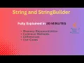 STRINGS in Java String and StringBuilder class Complete Detail in 30 MINUTES Java Course 2023