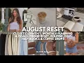 August Reset Closet Clean Out Monthly Planning Goals Fridge Reset Self Help Books Coffee