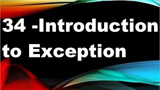 java tutorials urdu NFN 34 Introduction to Exception