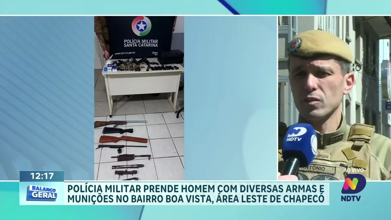 Homem É Preso com Diversas Armas e Munições em Chapecó