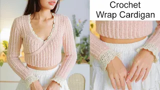 Crochet Ribbed Wrap Cardigan Tutorial | Chenda DIY