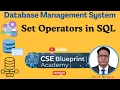 Set Operators in SQL UNION UNION ALL INTERSECT DBMS