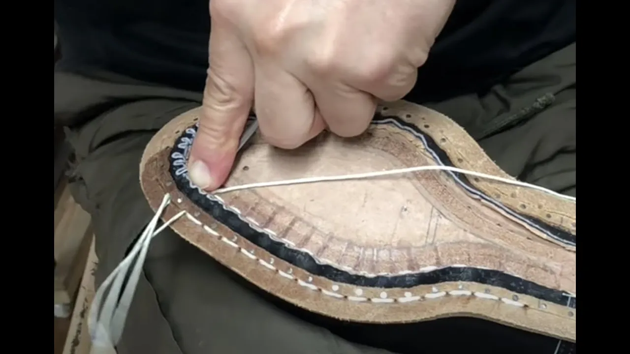 Bespoke shoemaking 3/3. Welt making. Welting. Bottom filler. Outsole stitch. Heel making. Ironing. ~