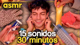 ASMR ESPAÑOL 😴 15 SONIDOS para DORMIR en 40 MINUTOS | Slime, Brochas y Más