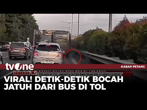 Detik-detik Bocah Jatuh dari Bus di Tol JORR