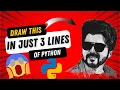 How to Draw Thalapathy Vijay Using Python Varisu Movie Trailer