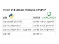 Install Python Packages with pip and conda