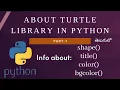 About Turtle Library in Python Telugu Part-1 Python Turtle Graphics color shape title bgcolor