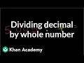 Dividing a decimal by a whole number Decimals Pre-Algebra Khan Academy
