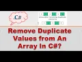 How to Remove Duplicate Values From an Array in C