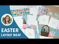 Double Page Spring Easter Joy Stampin Up Scrapbook Layout