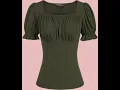 Scarlet Darkness Women s Renaissance Shirt Puff Sleeve Square Neck Vintage Tops