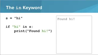 Intro Python - The in Keyword