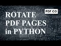 Rotate PDF Pages in Python using PDF co Web API