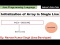 Initialization of Array in Single line Java Programming Language Java