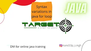 Java For Loop Part 3 Java For loop Syntax variations