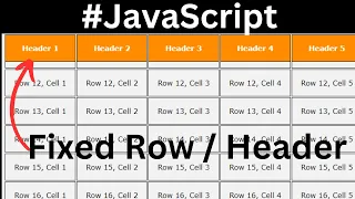How to Create a Fixed Table Row in HTML Using JavaScript - Make the Selected Table Row Sticky in JS