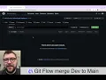 Git Flow and GitHub How to merge dev into main