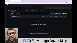 Git Flow and GitHub How to merge dev into main