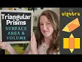 Triangular Prisms Volume Surface Area Full Explanation with Examples using Formulas Nets